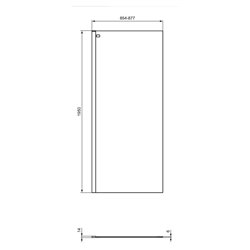 Paroi de douche fixe K9377EO Connect 2 90 cm profilés argent brillant