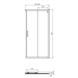 Porte de douche accès d'angle K9262EO Connect 2 100 cm profilés argent brillant