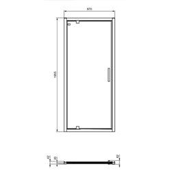 Porte de douche accès de face K9270EO Connect 2 90 cm profilés argent brillant