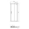 Porte de douche accès d'angle K9259EO Connect 2 80 cm profilés argent brillant