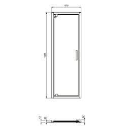 Porte de douche accès de face K9266EO Connect 2 70 cm profilés argent brillant
