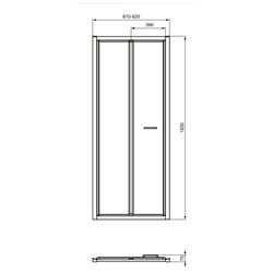 Porte de douche accès de face K9287EO Connect 2 90 cm profilés argent brillant