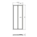 Porte de douche accès de face K9287EO Connect 2 90 cm profilés argent brillant