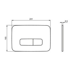 Plaque de commande R0123JG Oleas M3 Chrome mat