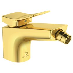 Mitigeur bidet monotrou BC760A2 Check or brossé, avec tirette et vidage bonde métal