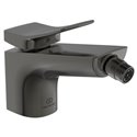 Mitigeur bidet monotrou BC760A5 Check gris magnétique, avec tirette et vidage bonde métal