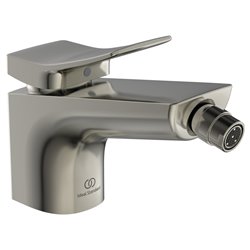Mitigeur bidet monotrou BC760GN Check gris orage, avec tirette et vidage bonde métal