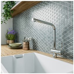 Mitigeur évier monotrou BC174AA Ceralook chrome, bec L tube orientable, H 348 mm