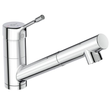 Mitigeur évier monotrou BC294AA Ceralook bec tube orientable avec douchette extractible, H 166 mm Mitigeur évier monotrou BC294AA Ceralook bec tube orientable avec douchette extractible, H 166 mm