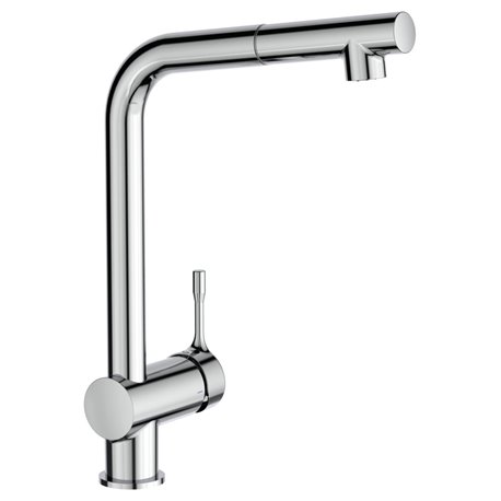 Mitigeur évier monotrou BC176AA Ceralook chrome, bec L tube orientable, 1 jet, H 361 mm
