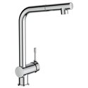 Mitigeur évier monotrou BC176AA Ceralook chrome, bec L tube orientable, 1 jet, H 361 mm