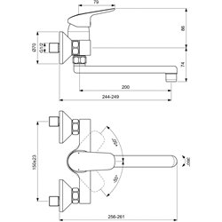 Mitigeur évier monotrou D0597AA Okyris bec orientable, H 160 mm