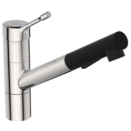 Mitigeur évier monotrou BC297AA Ceralook chrome, bec tube orientable, jet multifonctions, H 215 mm Mitigeur évier monotrou BC297AA Ceralook chrome, bec tube orientable, jet multifonctions, H 215 mm