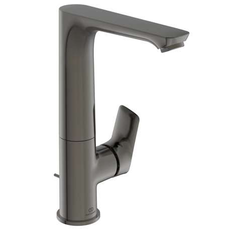 Mitigeur lavabo A7020A5 Connect Air bec haut, gris magnétique, tirette et vidage bonde métal