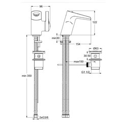 Mitigeur lavabo monotrou B8630AA Waterfall vidage bonde polypropylène