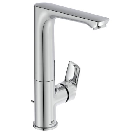 Mitigeur lavabo A7020AA Connect Air bec haut, chrome, tirette et vidage bonde métal