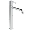 Mitigeur lavabo monotrou BC781AA Joy réhaussé, chrome, tirette et vidage bonde métal