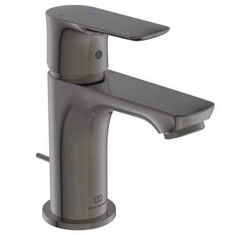 Mitigeur lavabo monotrou A7017A5 Piccolo Connect Air gris magnétique, tirette et vidage bonde métal