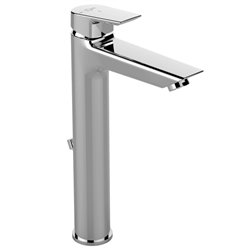 Mitigeur lavabo monotrou A6574AA Tesi réhaussé tirette et vidage bonde métal