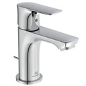 Mitigeur lavabo monotrou A7017AA Piccolo Connect Air chrome, tirette et vidage bonde métal
