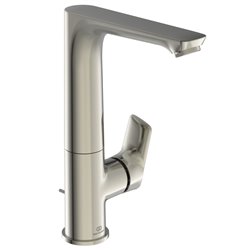 Mitigeur lavabo A7020GN Connect Air bec haut, gris orage, tirette et vidage bonde métal