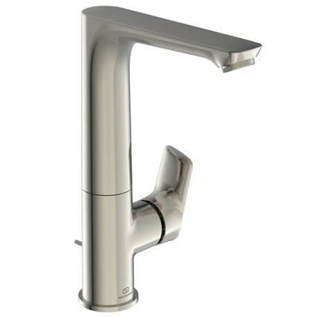 Mitigeur lavabo A7020GN Connect Air bec haut, gris orage, tirette et vidage bonde métal
