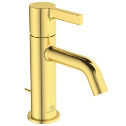 Mitigeur lavabo monotrou BC775A2 Joy or brossé, tirette et vidage bonde métal
