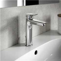 Mitigeur lavabo monotrou A6564AA Grande Tesi avec tirette et vidage bonde métal