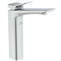 Mitigeur lavabo monotrou BC757AA Check réhaussé, chrome, tirette et vidage bonde métal