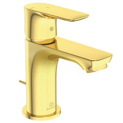 Mitigeur lavabo monotrou A7017A2 Piccolo Connect Air or brossé, tirette et vidage bonde métal