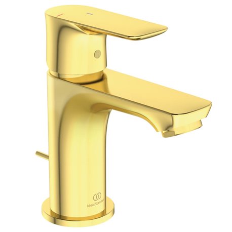 Mitigeur lavabo monotrou A7017A2 Piccolo Connect Air or brossé, tirette et vidage bonde métal