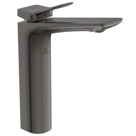 Mitigeur lavabo monotrou BC758A5 Check réhaussé, gris magnétique, sans tirette ni vidage