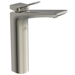 Mitigeur lavabo monotrou BC758GN Check réhaussé, gris orage, sans tirette ni vidage