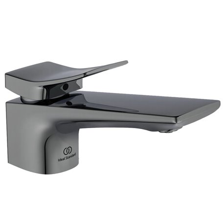 Mitigeur lavabo monotrou BC753A5 Check gris magnétique, tirette et vidage bonde métal