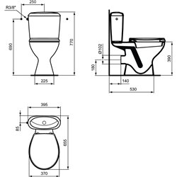 Pack WC P948001 Noe 65,5x39,5 cm