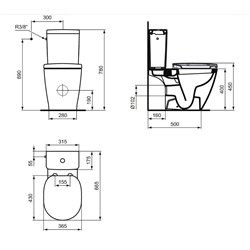 Pack WC E715401 Cube Connect 66,5x36,5 cm