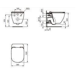 WC suspendu T007901 Tesi 53,5x36,5 cm