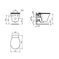 Pack WC suspendu E008701 Connect Air 54x36 cm