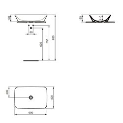 Vasque Connect Air E034801 60x40 cm sans trop-plein