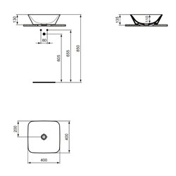 Vasque Connect Air E034701 40x40 cm sans trop-plein