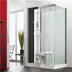 Horizon rectangulaire CMH139N12 Hydro-Hammam Perle noire Porte pivotante