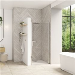 Smart Design P sans seuil PA9046NTNE 100cm Noir grainé Verre transparent
