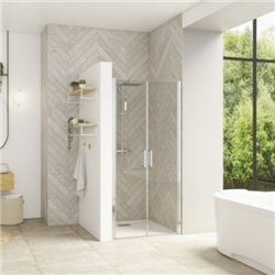 Smart Design 2P sans seuil PA9076CTNE 100cm Chromé Verre transparent