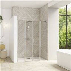 Smart Design 2P XXL sans seuil PA9082CTNE 130cm Chromé Verre transparent