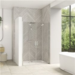 Smart Design S XXL sans seuil PA90102CTNE 130cm Chromé Verre transparent