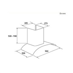 Hotte décorative AD1070X murale 807 m3/h