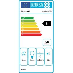 Hotte décorative BHB6902X murale 606 m3/h