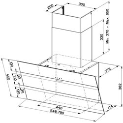 Hotte décorative STEELMAX 800 5513326 murale 730 m3/h
