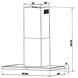 Hotte décorative TSPG 900 5649940 murale 530 m3/h