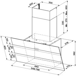 Hotte décorative STEELMAX 800 5513357 murale 730 m3/h